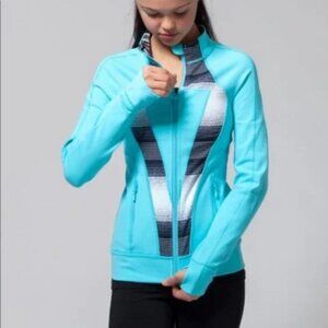 Ivivva Perfect Your Practice Jacket Girls SZ 14 Blue